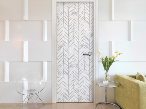 Vinilos Para Puertas Rayas Zigzag Medida 70x200 0