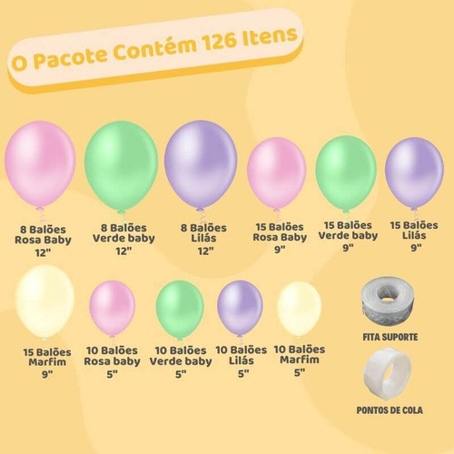 Kit Arco Desconstruído Sorveteria Candy Balões Cores Pasteis 1
