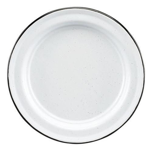 Plato Llano 22 Cm Acero Vitrificado Blanco  Cinsa 0