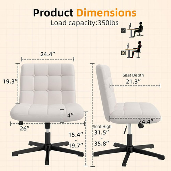 Seekfancy Silla De Oficina Con Patas Cruzadas, Silla De Escr 1