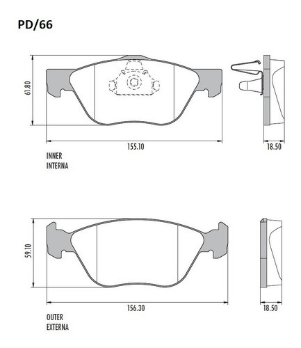 Pastilla De Freno Alfa Romeo 145 156 Fiat Linea1.9 Delantera 1