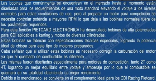 Bobina Alta 3225rr Pietcard Competicion Universal P/cdi 1