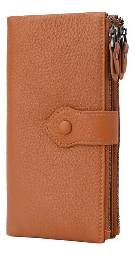 Billetera Delgada De Cuero Suave Con Bloqueo 0