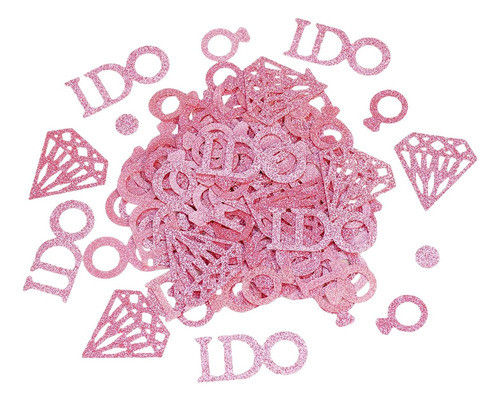 Confete, Anel De Diamante I Do Letter/papel Glitter Rosa 0