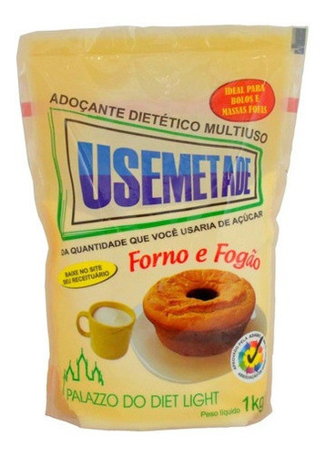 Kit 3 Adoçante Usemetade Pacote 1 Kg 0