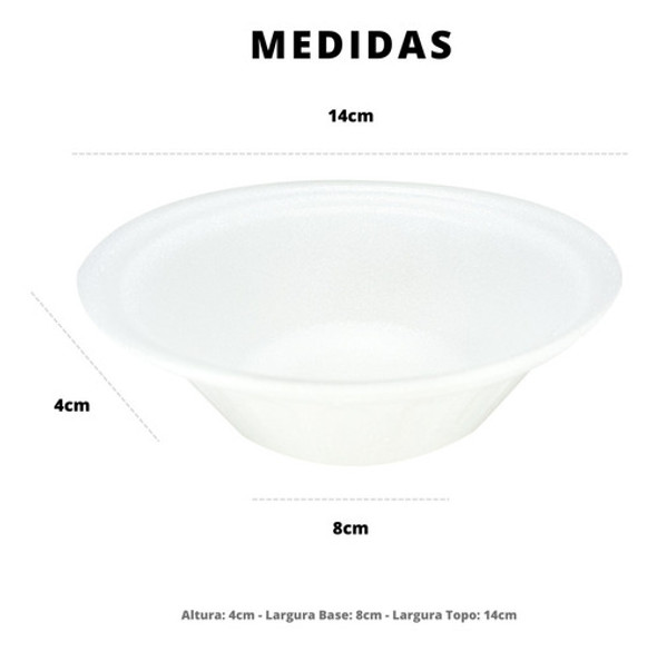 Cumbuca De Isopor Com Tampa Descartável 300ml C/100 Uni 1