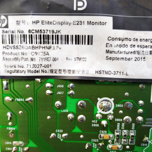 Placa Fonte Flats Monitor Hp Elitedisplay E231 (2494) 1