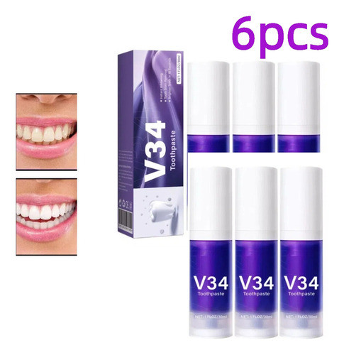 Y1m 6 Unidades De Pasta De Dente Roxa, Clareando E Limpando 0