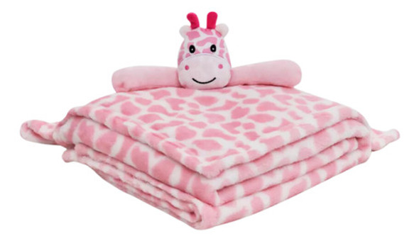 Kit Manta Cobertor Naninha Girafa Bebê Macio Hipoalergênico 1