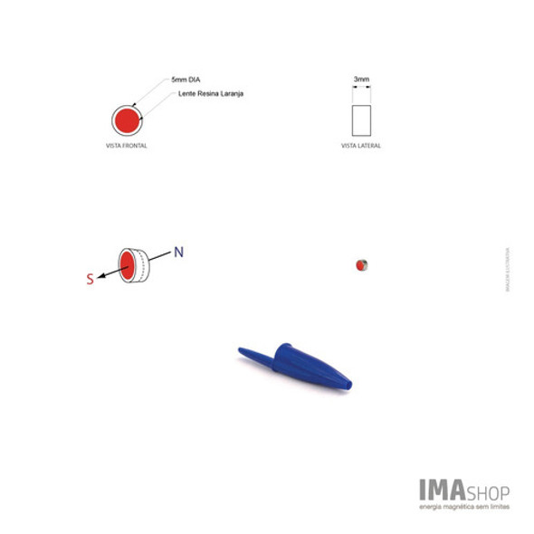 Ímã Mural Mapa Mini Neodímio Super Forte Vermelho 5 Unidades 1