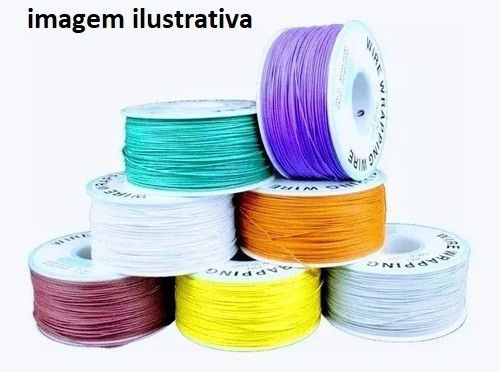 10m X Fio Solido 0,05mm2 30 Awg Sn Branco Wire Wrapping 0