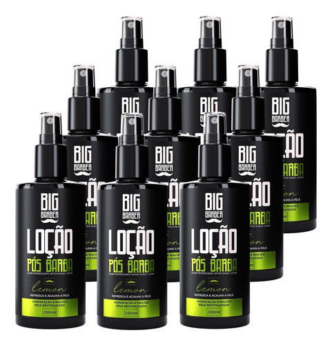 Loção Pós Barba Big Barber 250ml Lemon Limão Kit 9 Unidades 0
