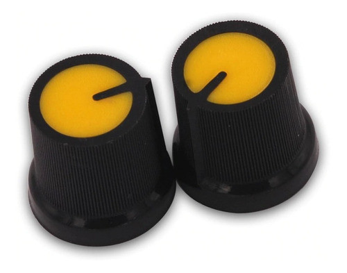 Perilla Potenciómetro 16 Mm Plastico Color Amarillo Pack X 5 0