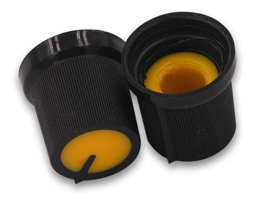 Perilla Potenciómetro 16 Mm Plastico Color Amarillo Pack X 5 1