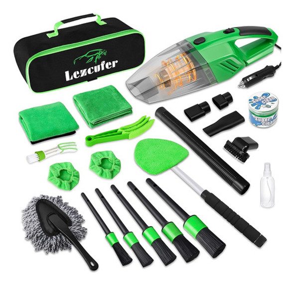 Lezcufer 17pcs Kit De Detalle Interior Del Coche Con Aspirad 0