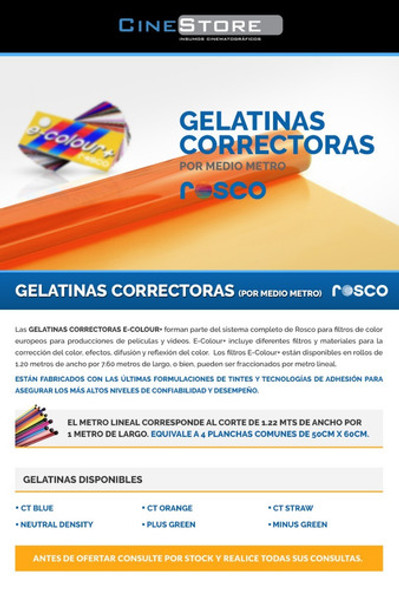 Gelatinas Correctoras Rosco Por Medio Metro 1
