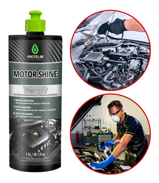 Verniz De Motor 1,5l Shine Caixa De Rodas Protetor Plástico 1
