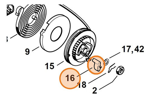 Trinquete De Arranque Stihl Original Fs 38 / 280 / 510 Mj 1