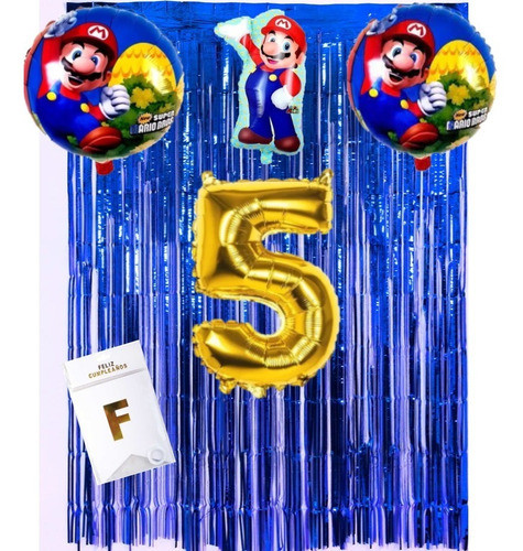 Kit Decoración Cumpleaños De Mario - Cotillón Mario Bross 0
