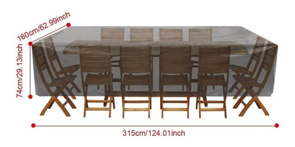 Funda Para Mesa Y Sillas  Impermeable 3.15 X 1.60 X 74 Cm 0 Funda Para Mesa Y Sillas  Impermeable 3.15 X 1.60 X 74 Cm 0