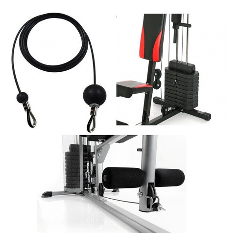 Cable De Acero 4 Mtrs Para Multigym Repuesto Olmo 0