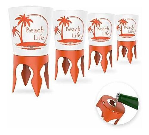 Playa Portavasos  Paquete De 4  Naranja  Nuevo Anaranjado 0