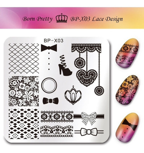 Born Pretty Placa Sello Estampa Uñas Stamping Bp-x03 0