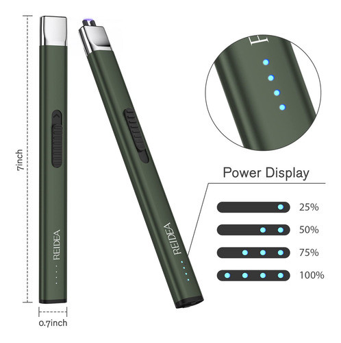 2 Encendedores Electronico Plano Usb Verde Pino Small 1