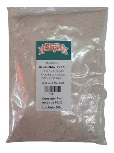 Harina Integral Fina 500gr. Lleve 3 Pague 2. 0