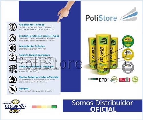 Lana De Vidrio Isover Con Aluminio 100mm - Rolac Plata 1
