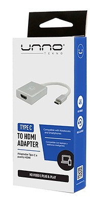 Adaptador Unno Tipo C/hdmi Ad3001sv 4k - Tecnobox 1