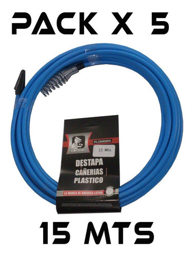 Destapa Cañerias Plastica 15 Mts El Abuelo Pack X5u - Fdn 0