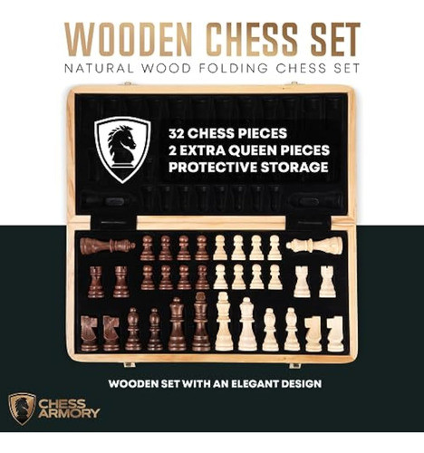 Juego De Ajedrez De Madera Chess Armory De 15 in 1