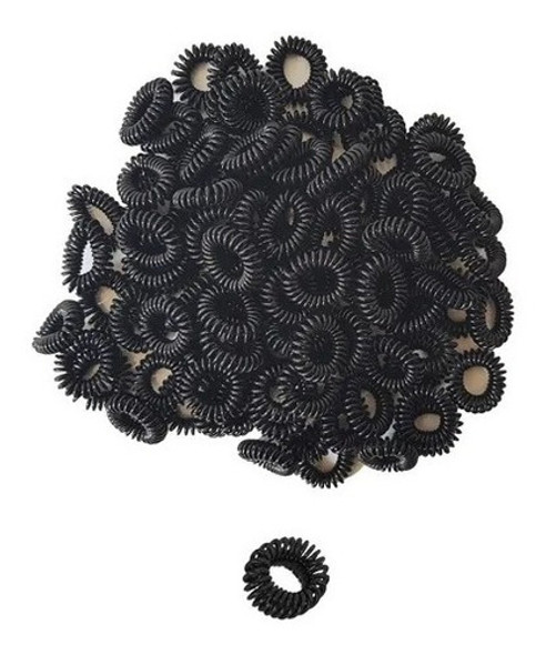 20 Elástico Mola Fio De Telefone Prendedor Cabelo Preto 1