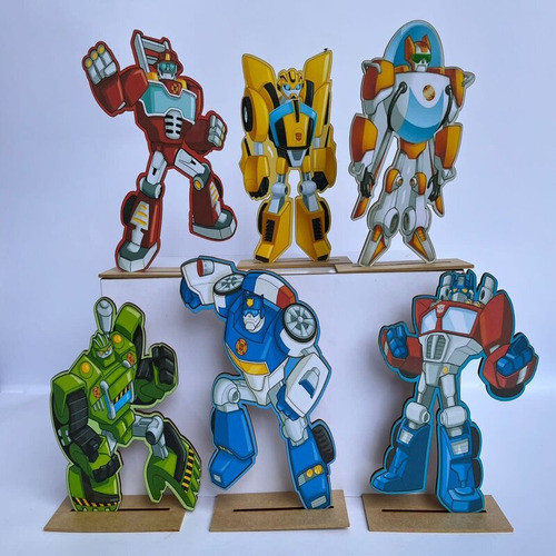 Kit Display De Mesa 6 Peças Para Festa Transformers 2 Mdf 1
