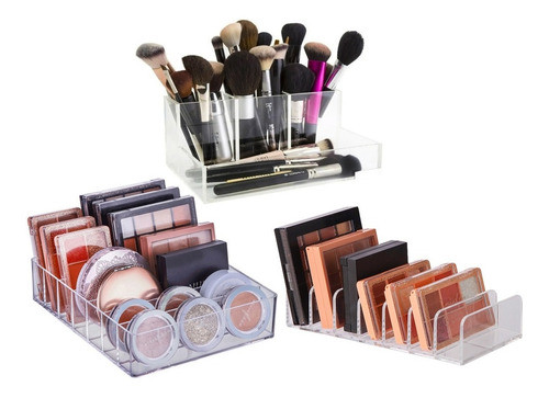 Kit Organizador Maquiagem Paleta Sombra Blush Pincel Acrilic 0