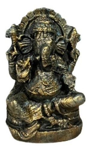 Estátua Ganesha Hindu Sorte Prosperidade Sabedoria Resina 0