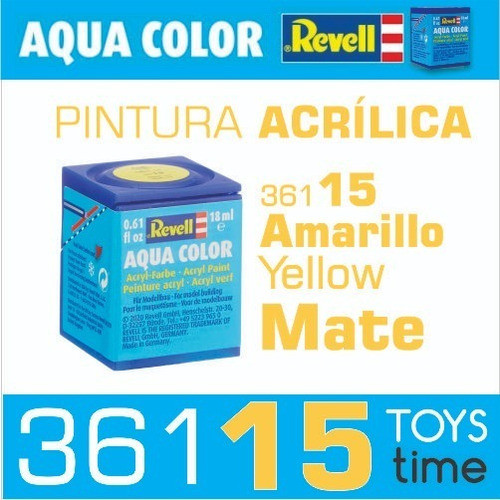 Pintura Revell Acrílica Mate Color 361 15 Amarillo 1
