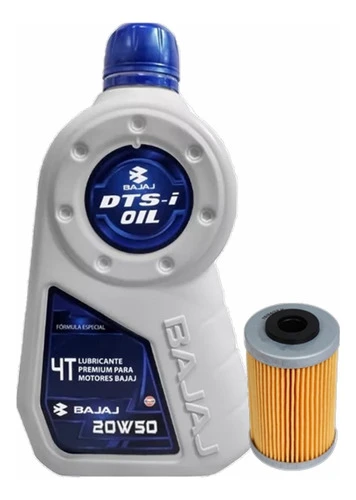 Kit Filtro Aceite Bajaj Rouser Ns 200 + 1.2 Ltr Bajaj 20w50 0