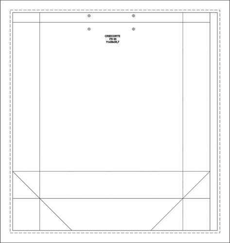 Faca De Corte E Vinco Sacola 11x29x35,7 Fs33 Meia Faca 0