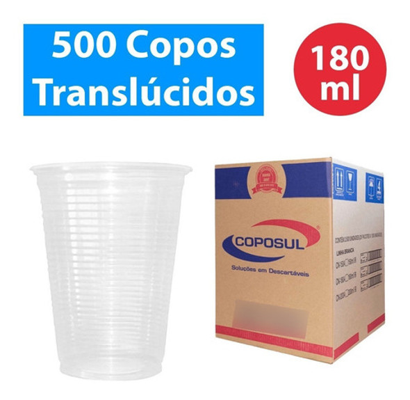 Copo Descartável 180ml Água Refrigerante 500 Unid Cristal 0 Copo Descartável 180ml Água Refrigerante 500 Unid Cristal 0