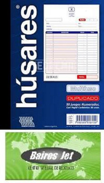 20 Talonario Duplicado Multiuso Husares 1815 X 50 Juegos 0