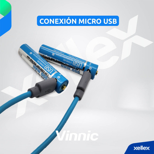 Pilas Recargables Aaa Vinnic Usb 550mah 825mwh Pack X 2 Unid 1