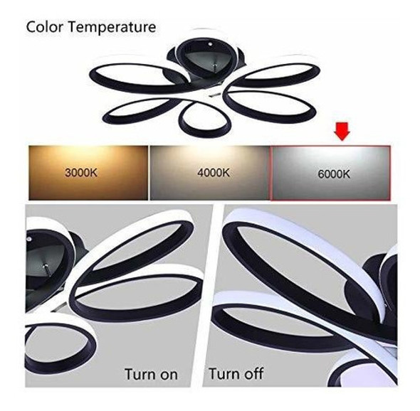 Lámpara Techo Led Moderna Forma Flor Montaje 6000k 48w 57cm 1