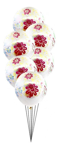 Globo Cristal Flores Multicolores-25 U- Universo Mágico- 1