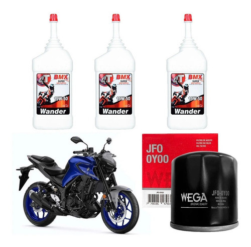 Kit Service Yamaha Mt 03 07 09 R3 Filtro + Wander Semi Sia++ 0