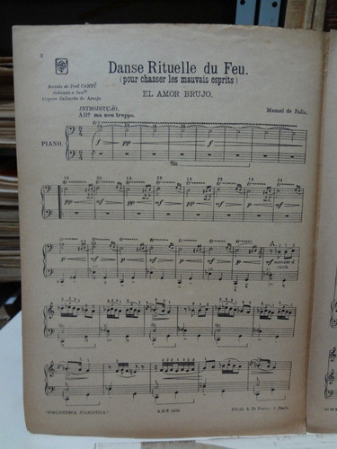 Partitura Danse Rituelle Du Feu  Manuel De Falla Prof. Cantu 1