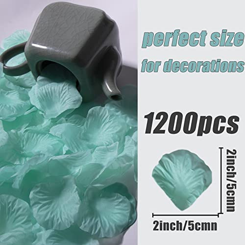 Petalos De Rosas De Tela 1200u Color Cyan Aqua 1