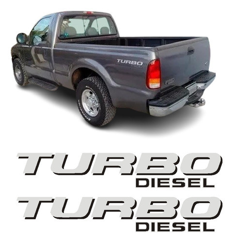 Calcomanias Turbo Diesel  Ford F 100 Gris Sombra Negra 1 Uni 0