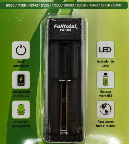 Cargador Usb Linea Pilas Litio 3.7v 18650 Con Corte Ft Htec 1